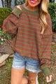 Large brown switch with striped and round neck *