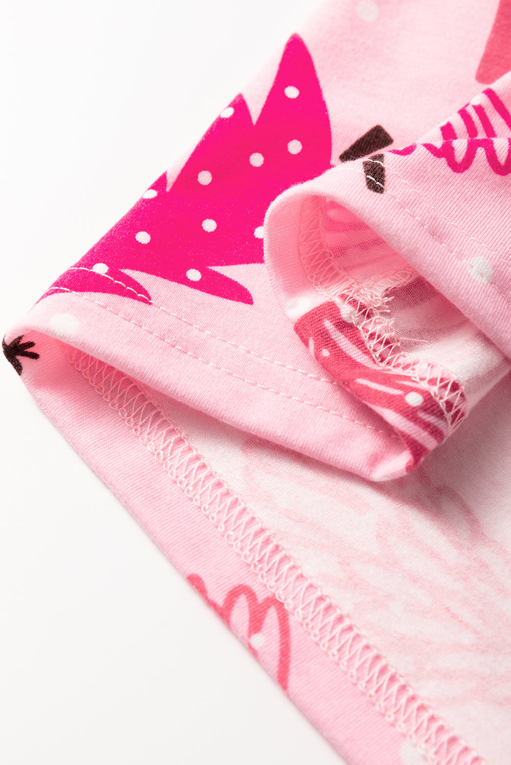 Ensemble de salon rose avec pull boutonné et pantalon à cordon de serrage à imprimé arbre de Noël-A WOMAN WE LOVE