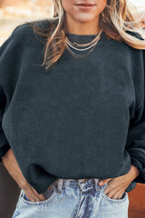Sweat oversize en velours côtelé gris foncé