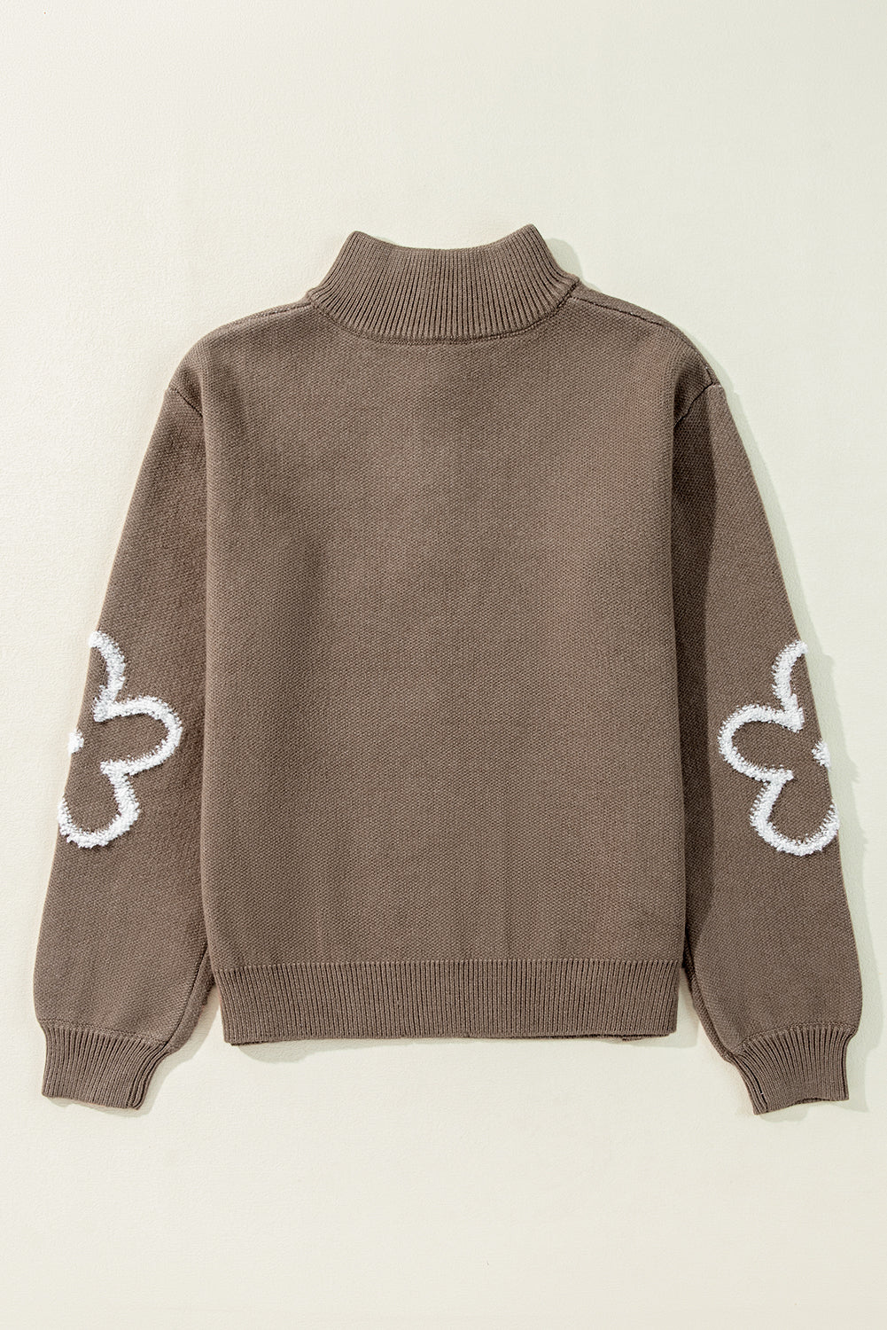 Strong collar sweater with zipper semi-ferms *