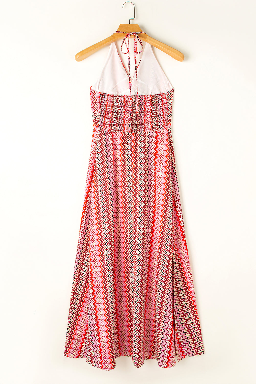 Rosso Halter Neck Tribal Boho Stampato Maxi Dress