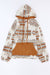 Beige Aztec Print Half-Zip Hoodie with Kangaroo Pocket