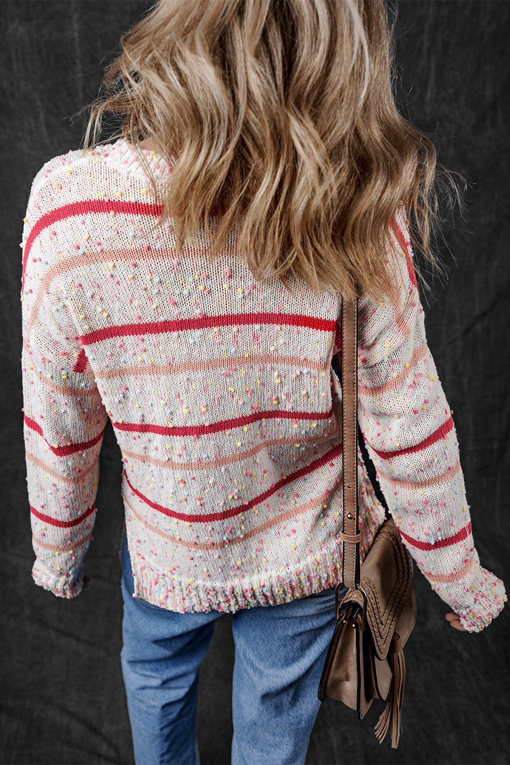 Pink and Confetti Striped Knit Sweater