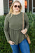 Mist Green Plus Size Knitted Thermal Babydoll Flare Top