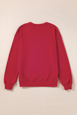 Racing Red Aphabet Chenille Embroidered Sweatshirt