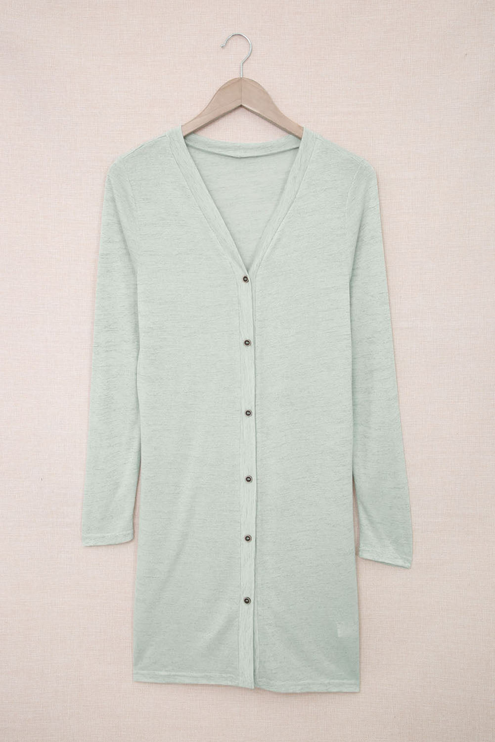 Cardigan ouvert à boutons de couleur unie-A WOMAN WE LOVE
