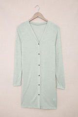 Cardigan ouvert à boutons de couleur unie-A WOMAN WE LOVE