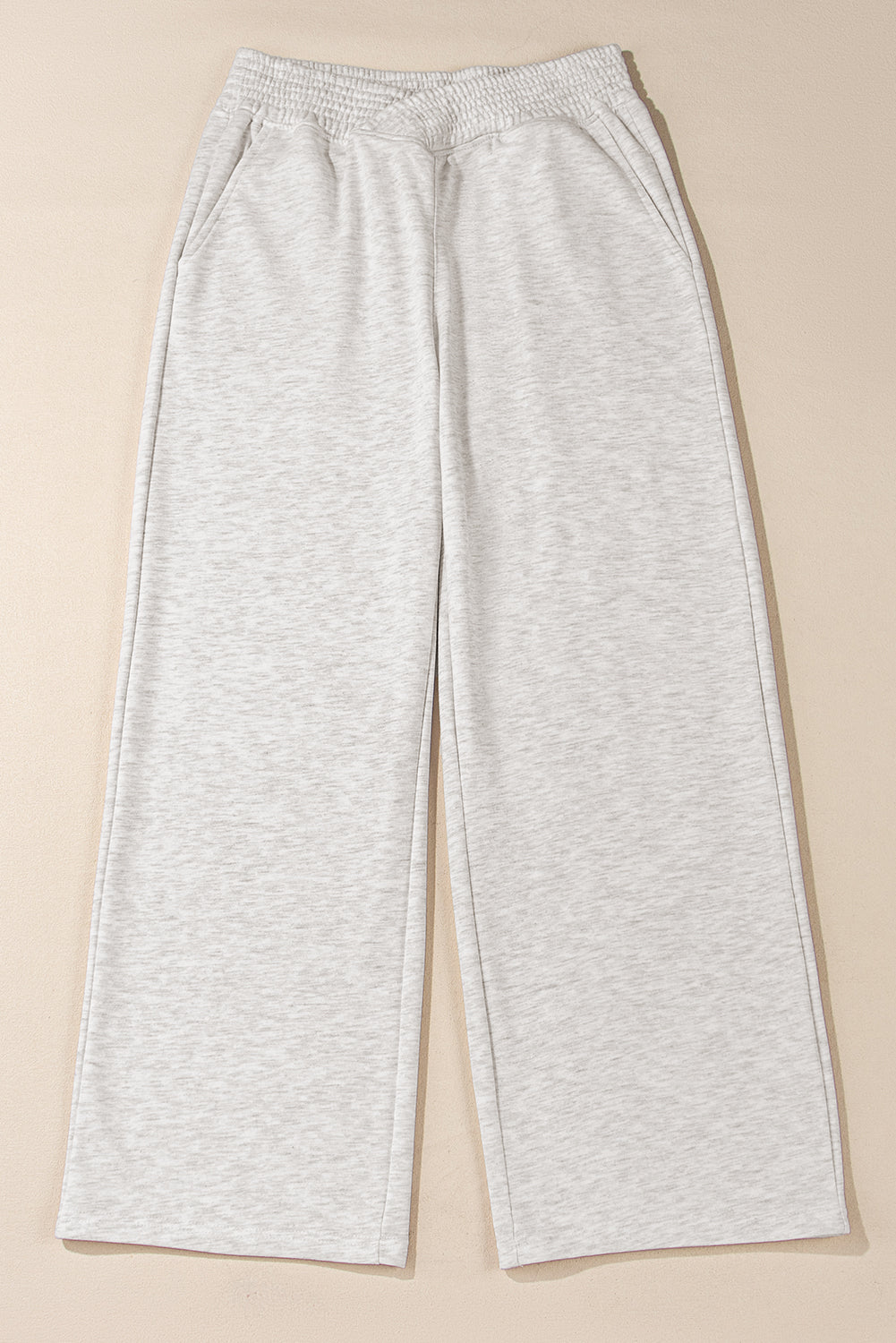 Pantalon de détente à jambe large et taille croisée gris clair