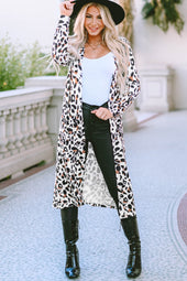 Cardigan leopard open on the front with pockets