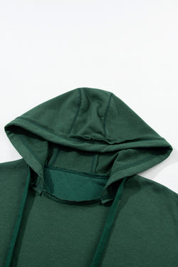 Blackish Green Quilted Seam Hoodie