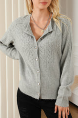 Cardigan en tricot boutonné évidé-A WOMAN WE LOVE
