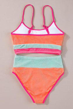 Sexy Bikini Set Alta cintura de color naranja Grapefruit