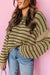 Relaxed khaki striped sweater *