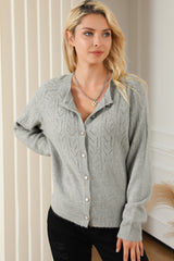 Cardigan en tricot boutonné évidé-A WOMAN WE LOVE