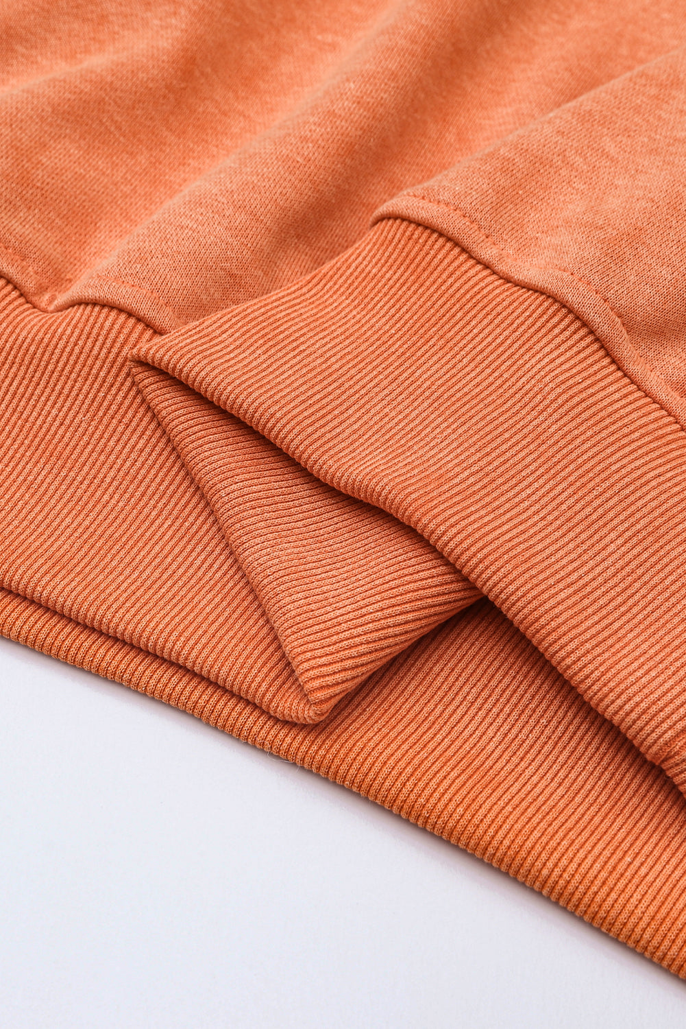 Orange Drop Schulter -Crew -Nackenpullover Sweatshirt