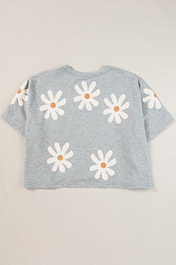 Marguerite Fleur Fleur Camiseta gris impresa