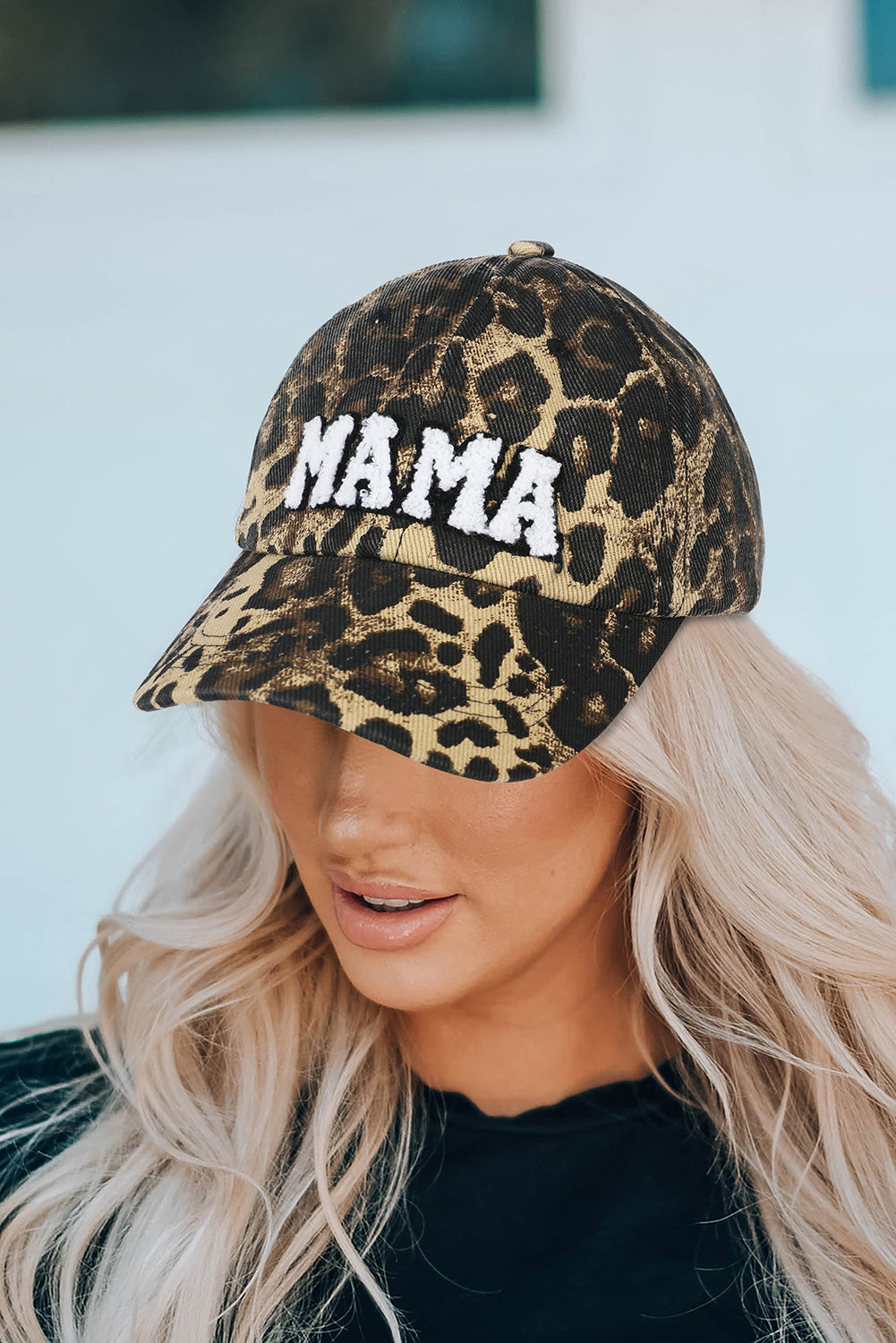 Casquette de baseball léopard brodée Leopard MAMA