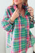 3/4 green tile collar and sleeve shirt