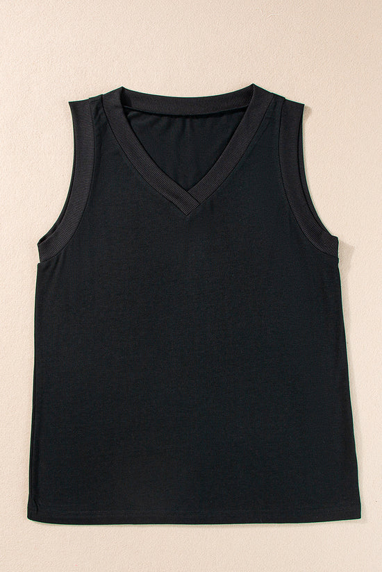 Black ribbed tank top *