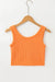 Grapefruit Orange Seamless Ribbed Crop Tank Top