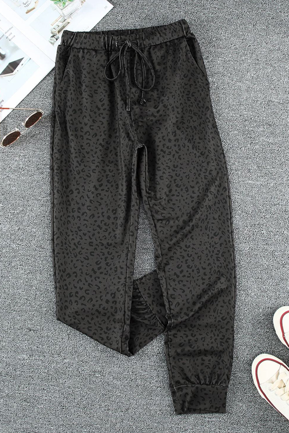 Pantalon de jogging léopard Breezy noir