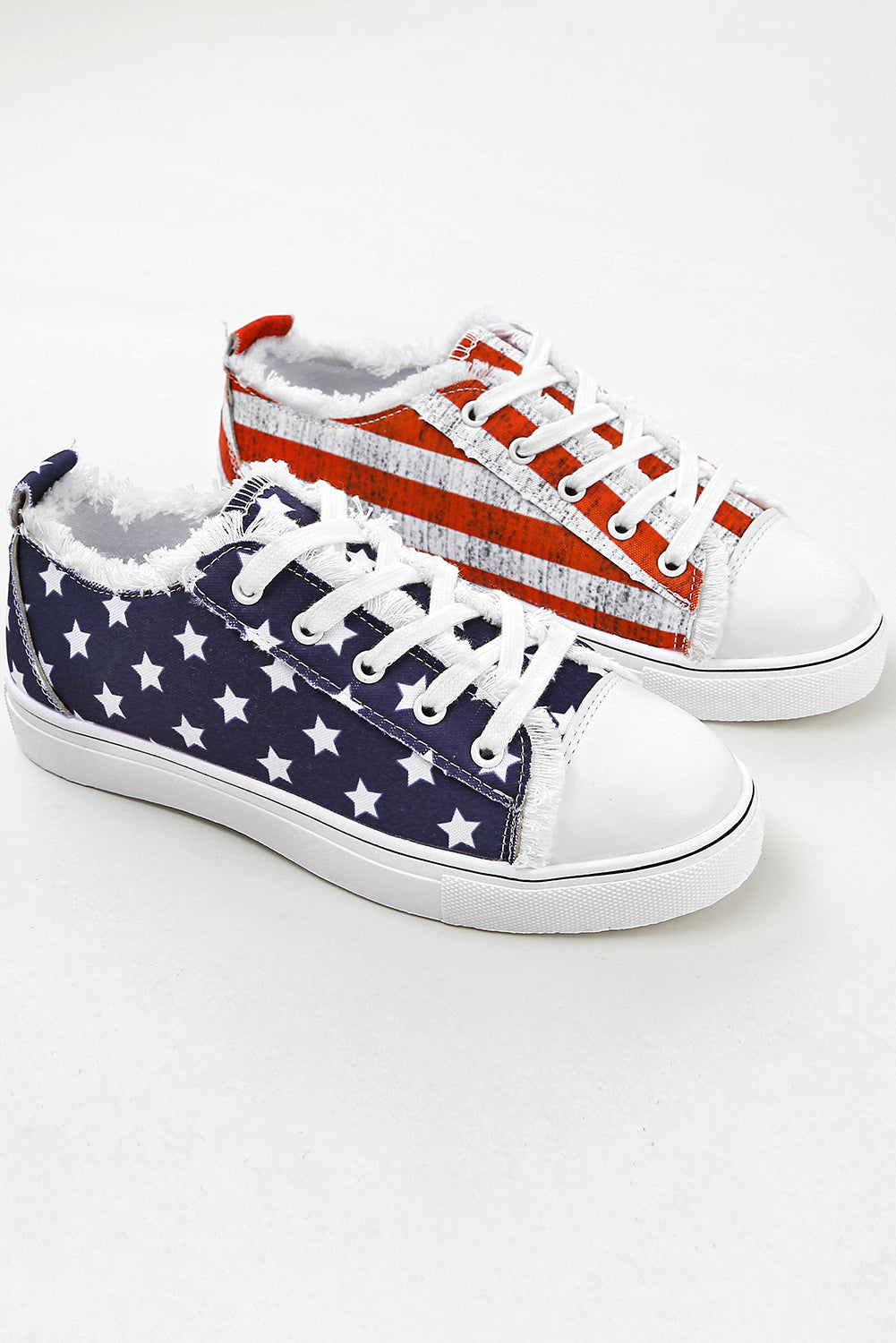 Blue American Flag Spar-up-Leinwand flache Schuhe