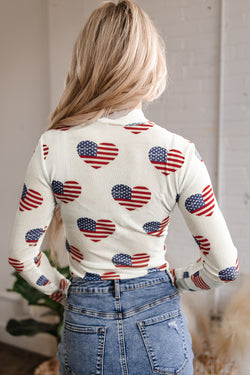 White body with long sleeve in glitter mesh Americaa