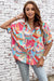 Multicolor a large shirt with half-underwenting sleeves and abstract geometric print