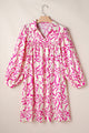 Mini-Robe Babydoll Ample cut with pink leopard print