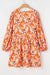 Robe mi-longue orange à imprimé floral, grande taille *