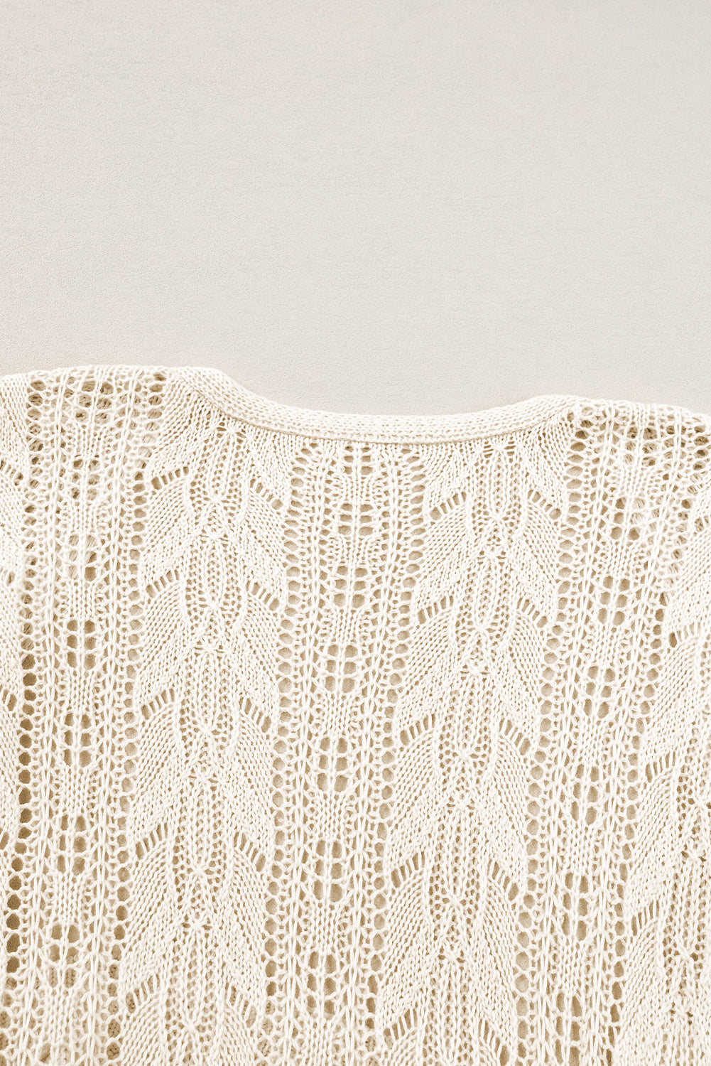 Apricot Openwork Cardigan abierta de manga corta