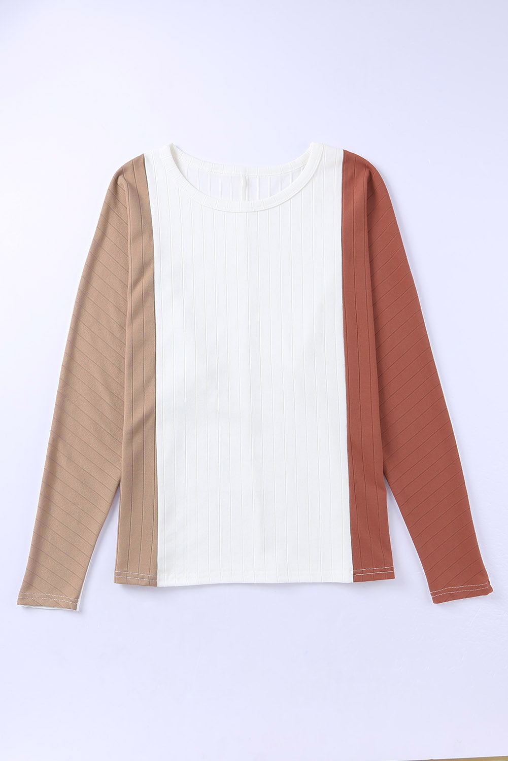 Haut en tricot Dolman color block abricot