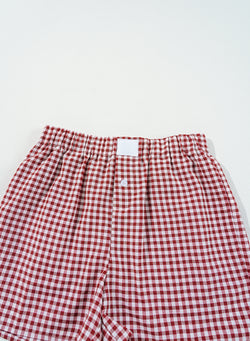 High waist shorts Vichy print Red tiles *