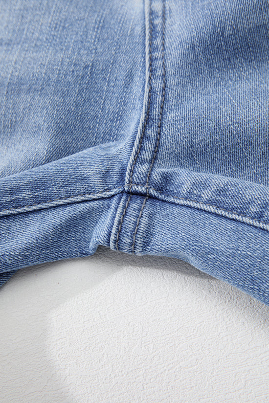 Beautiful Blue - High wave jeans with raw hem and washed mineral