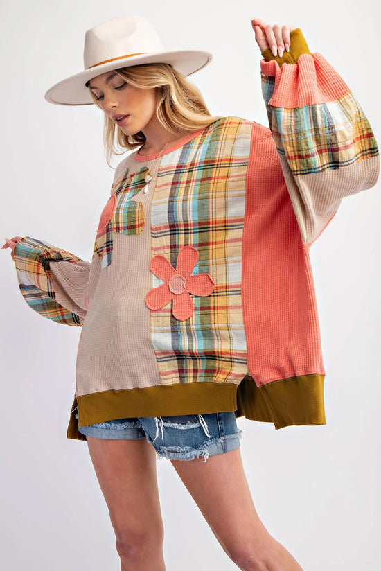 Multicolor knitted knitted checkered multicolor sweatshirt *