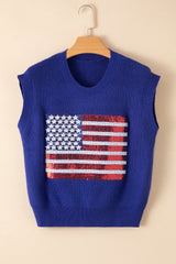 Bleui sparkling American flag knitted