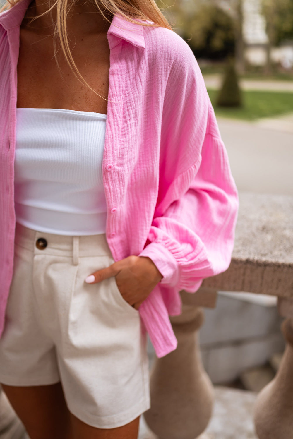 Camicia bonbon a colori solidi