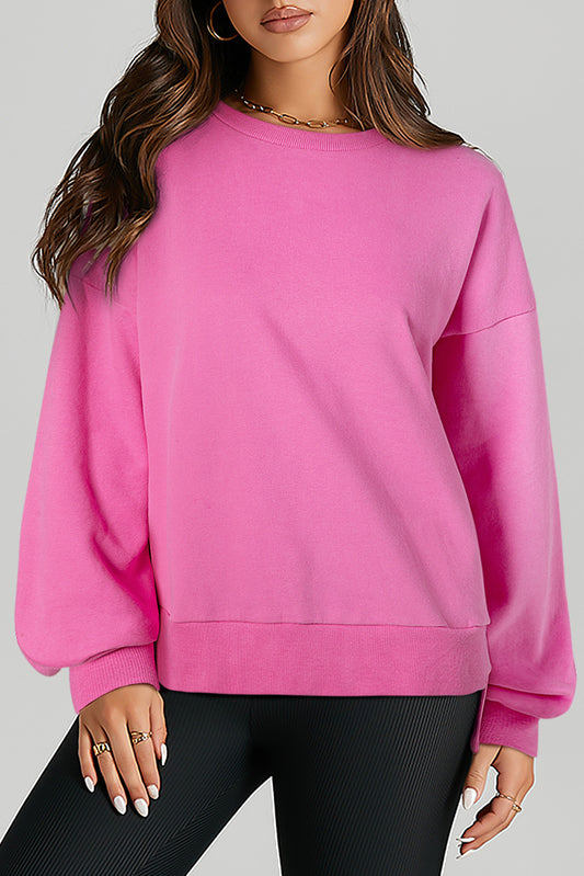 Bonbon Solid O Neck Ole High Bai basso Pullover Pullover