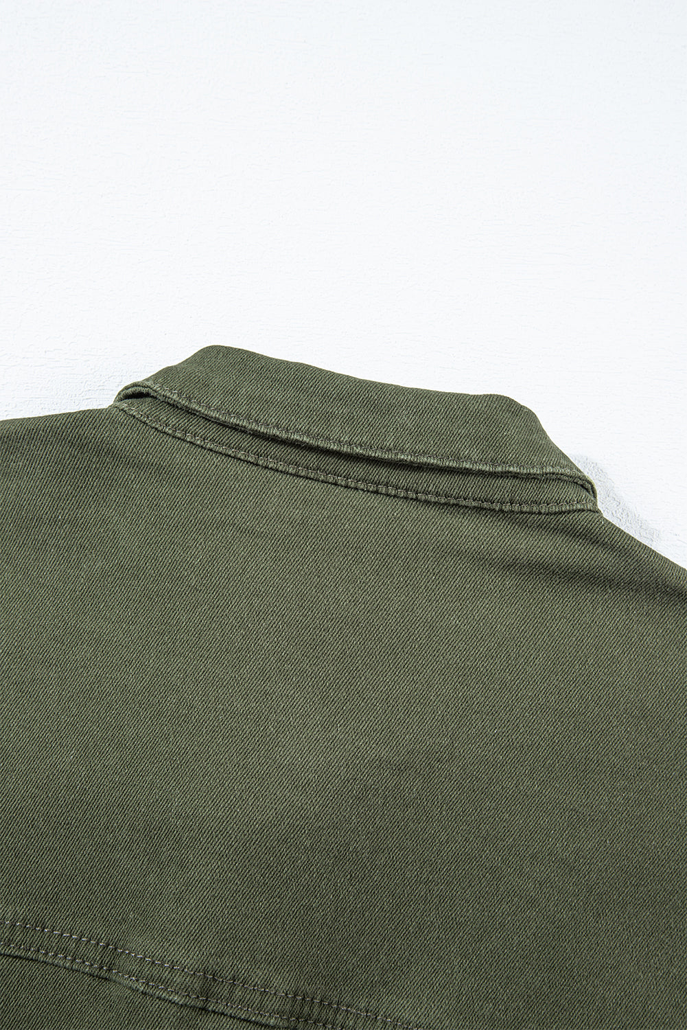 Moss Green Destned Denim Strampler ausfransen