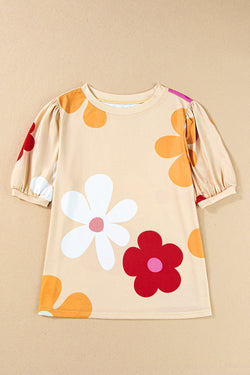 Camiseta con burbujas y estampados de flores *