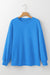 Basic Long Sleeve Drop Shoulder Sweatshirt in Solid Sky Blue