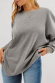 Gray loose thermal pullover sweatshirt