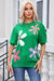 Short sleeve sweater with bright green floral bubbles