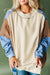 Sky blue baggy sweatshirt with color block sleeves and ribbed details