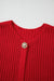 Buried -style buttoned knitted shot sweater with ardent red with side pockets