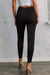 Black Solid Color High Waist Stretch Slim Jeggings