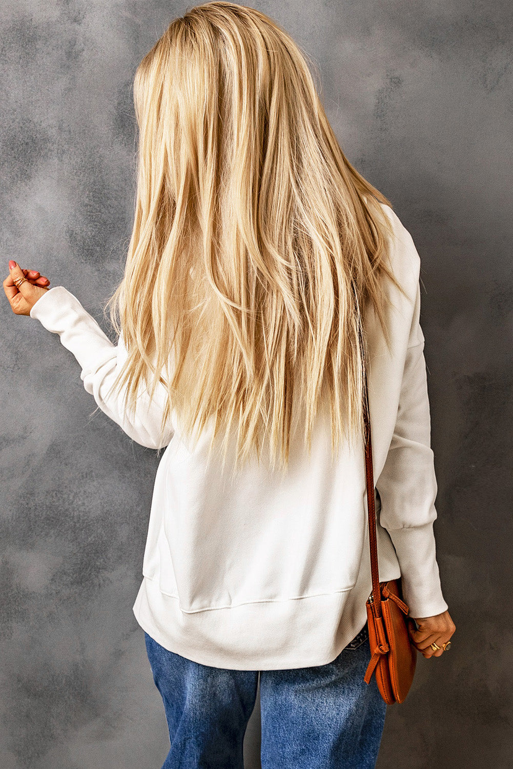 White Batwing manga en sudadera con capucha Henley