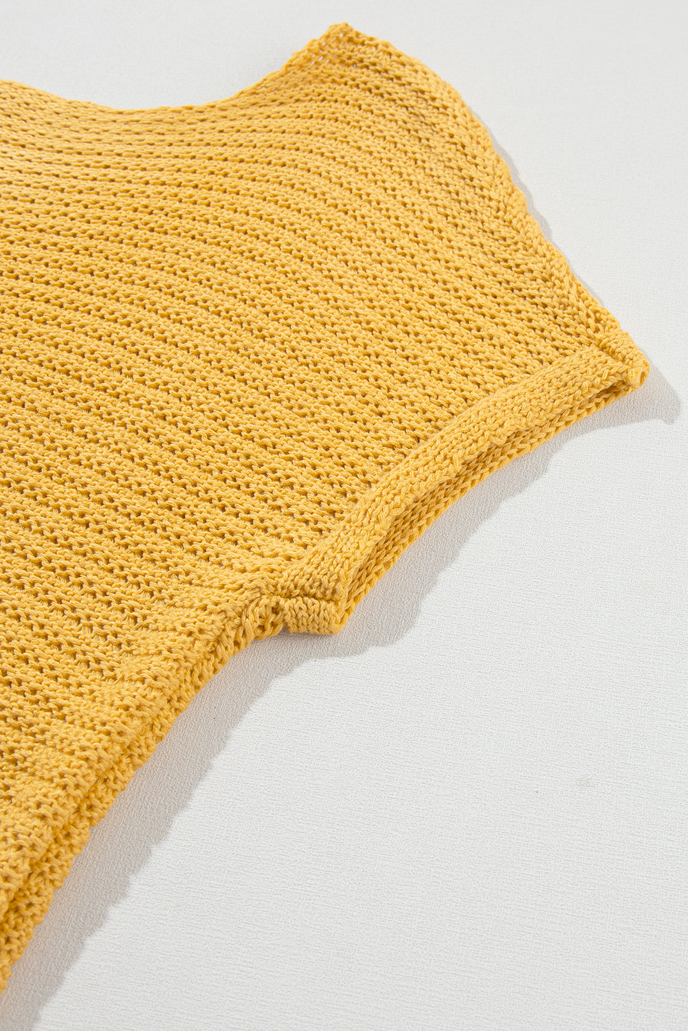 Pull à manches courtes Dolman en tricot ample uni Ginger