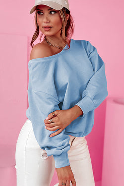 Round neck blue sweatshirt *