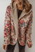 Veste à capuche beige doublée en sherpa imprimé floral vintage Paisley